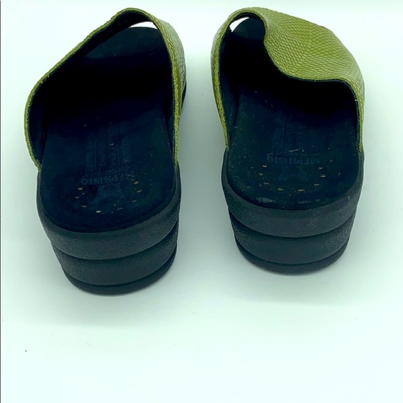 Mephistopheles Green Snake Skin Slide Sandals - Picture 4 of 5